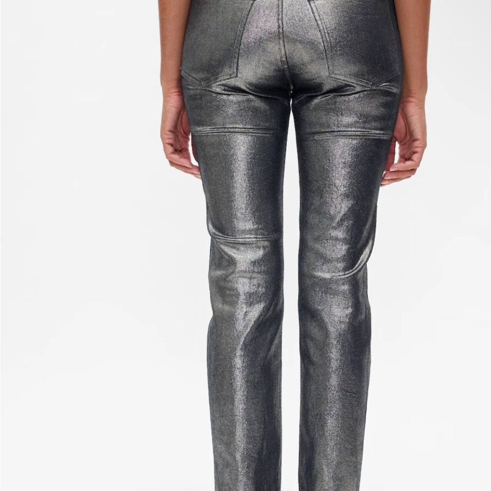 High Rise Metallic '90s Straight Jeans - Picture 4 of 7
